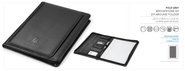 Brookstone A4 Zip-Around Folder