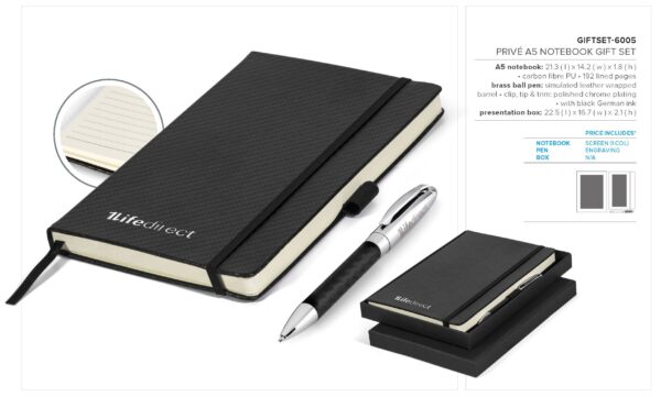 Privé A5 Notebook Gift Set