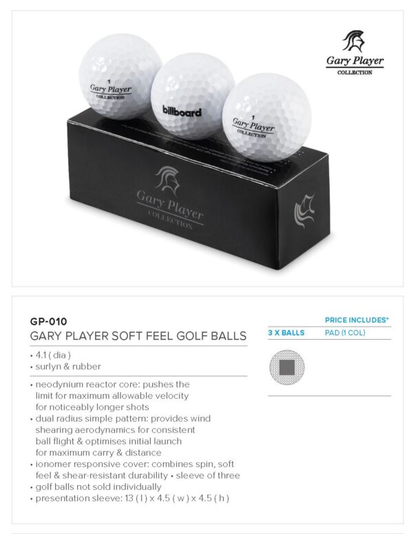 Gary Player Soft Feel Golf Balls (Set Of 3)